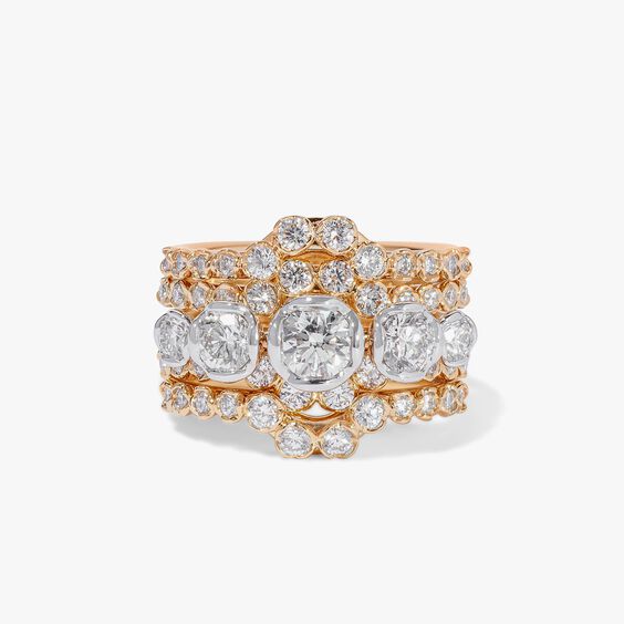 Marguerite 18ct Yellow Gold Diamond Ring Stack